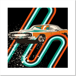 Vintage Car in Retro Style Posters and Art